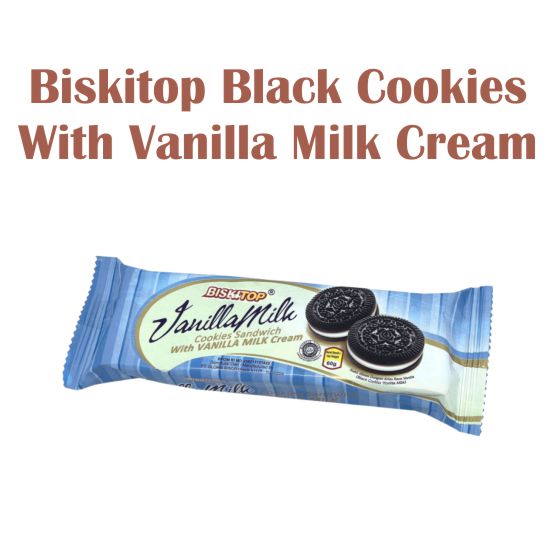 Biskitop Black Cookies With Vanilla Milk Cream